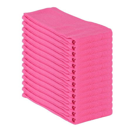 Monarch Brands Huck Towels - 16in x 26in 0, Pink, 120PK ABSBNT-PINK-CS